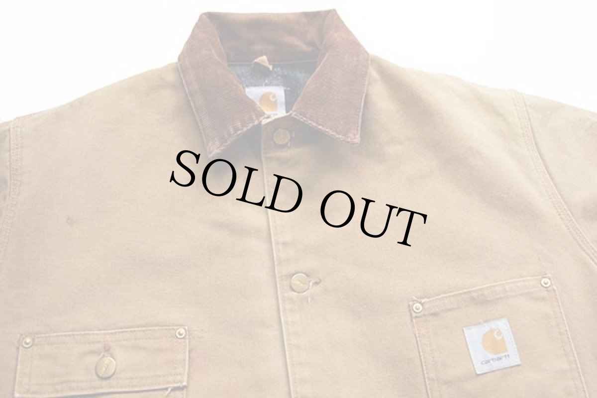 画像3: 90s carharttカーハート ブランケットライナー ダック地 チョアコート カバーオール 茶 (3)