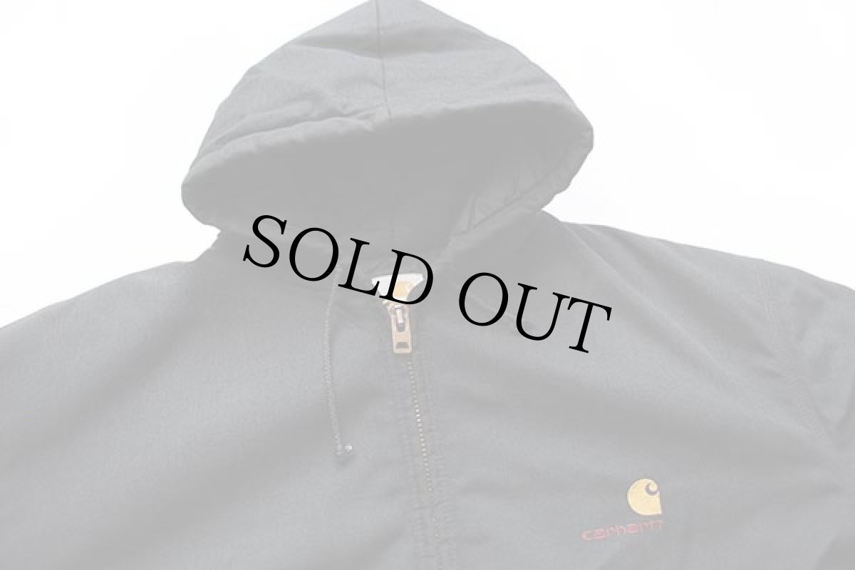 画像3: 90s carharttカーハート ワンポイント キルティングライナー ナイロン混 アクティブジャケット パーカー 黒 (3)