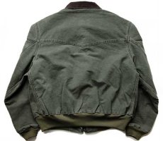 画像2: 00s USA製 carharttカーハート 刺繍入り キルティングライナー ダック地 サンタフェジャケット モスグリーン XL (2)