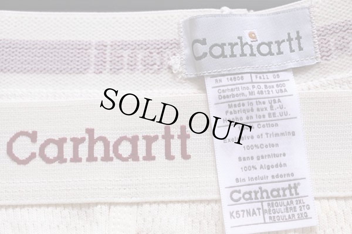 画像4: 00s USA製 carharttカーハート コットン サーマルパンツ ナチュラル 2XL-R (4)