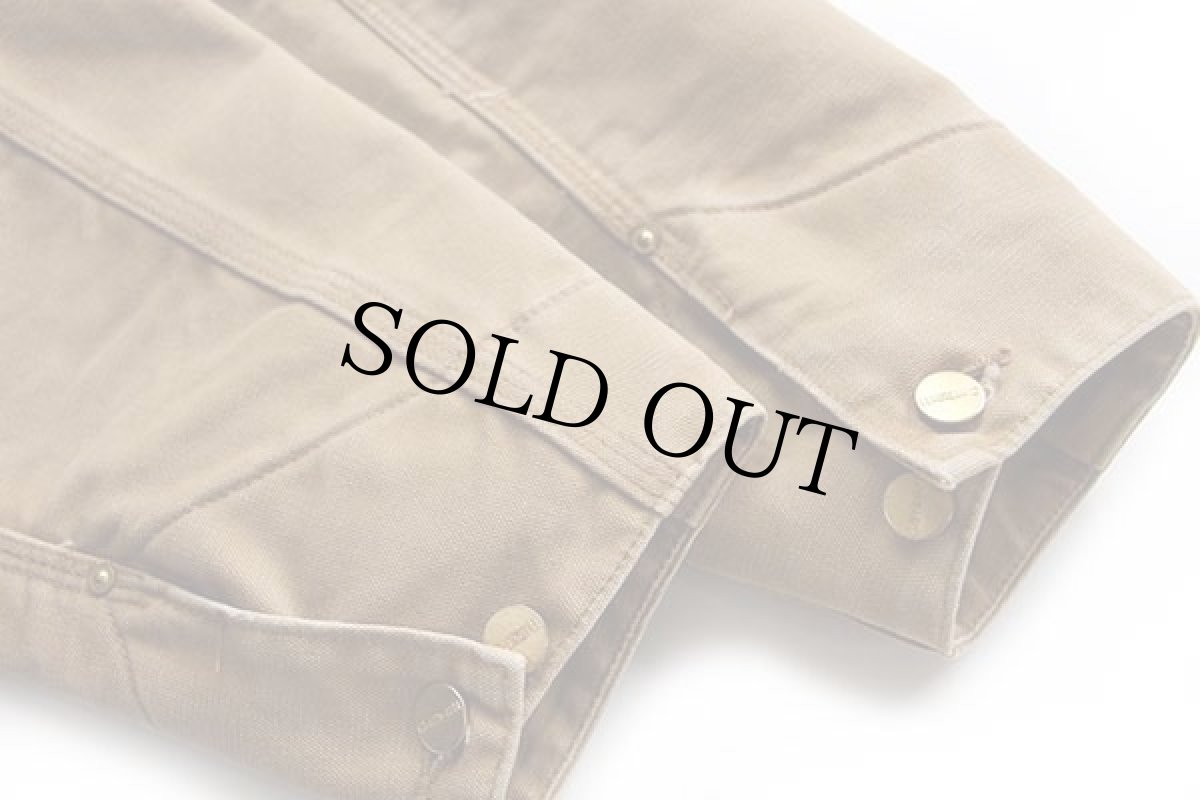 画像6: 90s carharttカーハート ブランケットライナー ダック地 チョアコート カバーオール 茶 (6)