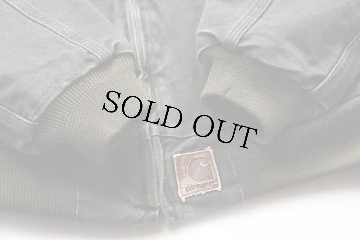 画像6: 00s USA製 carharttカーハート 刺繍入り キルティングライナー ダック地 サンタフェジャケット モスグリーン XL (6)