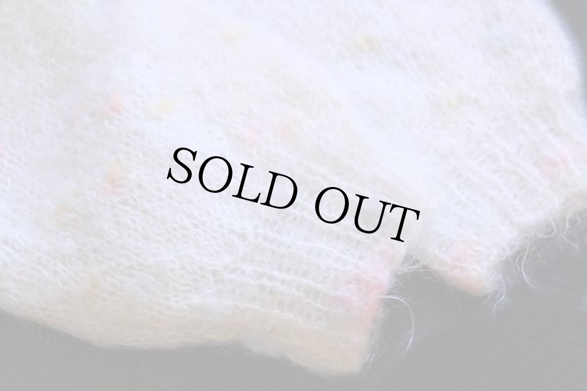 画像6: ビンテージ ネップ入り モヘヤ ハンドニット カーディガン ナチュラル (6)