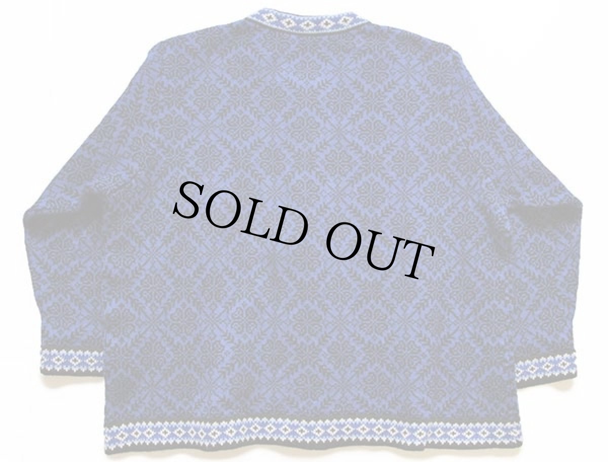 画像2: 未使用★L.L.Bean ノルディック柄 メリノウール ニット カーディガン W-2X (2)