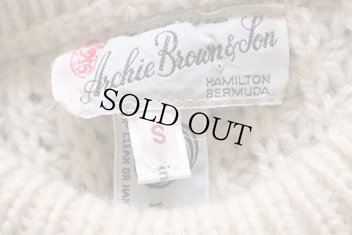 画像4: アイルランド製 Archie Brown&Son ケーブル編み ウールニット セーター ナチュラル S★フィッシャーマン (4)