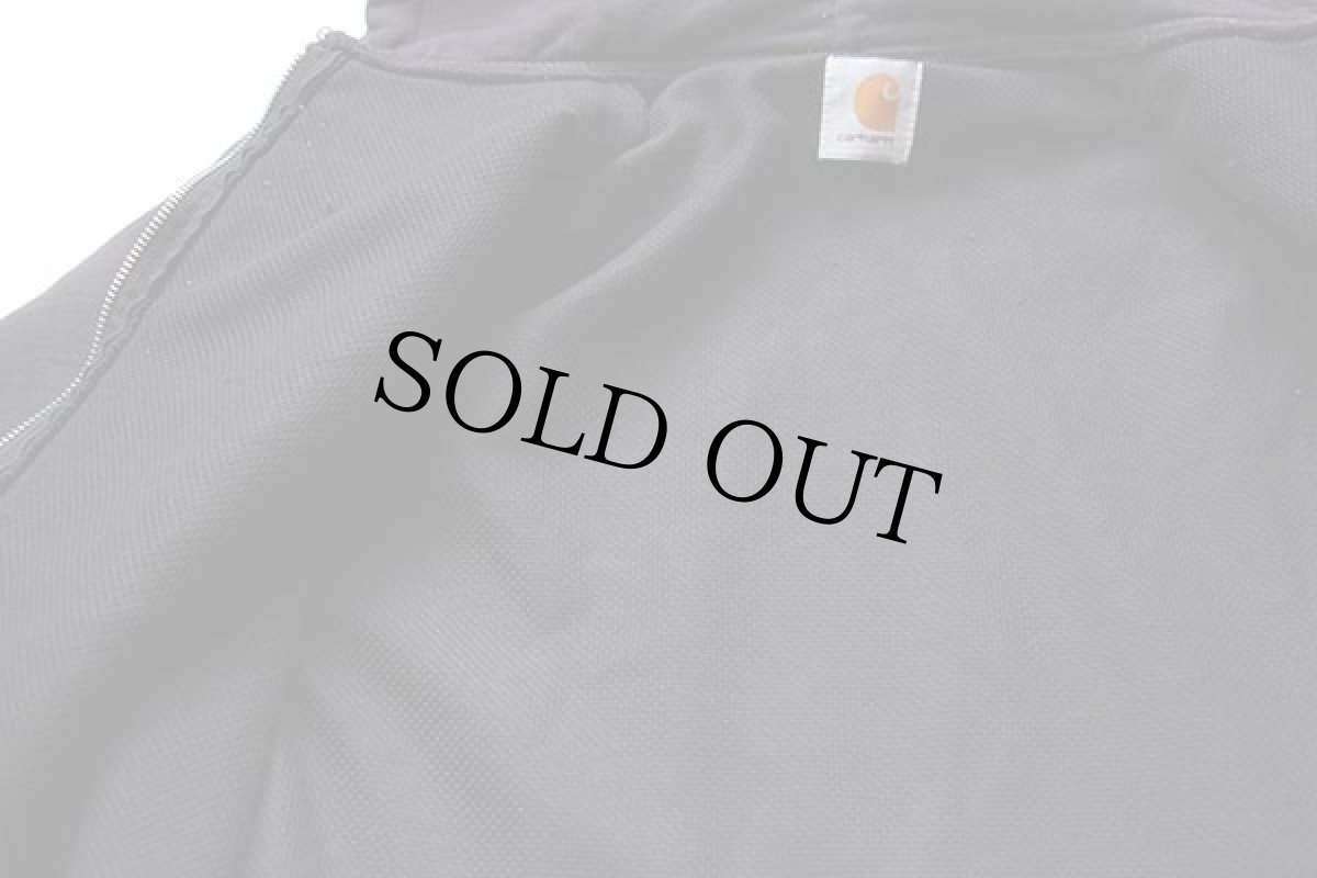 画像4: 90s carharttカーハート ワンポイント ライナー付き スウェット ジップパーカー 黒 (4)