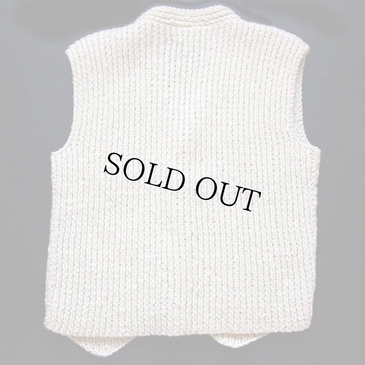 画像2: アイルランド製 ケーブル編み ウール ハンドニット ベスト カーディガン ナチュラル★フィッシャーマン (2)