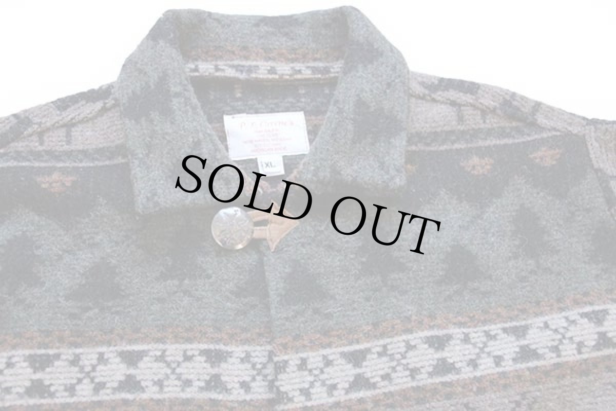 画像3: USA製 P.L.Greene's ネイティブ柄 コンチョボタン ウール ブランケットコート XL (3)