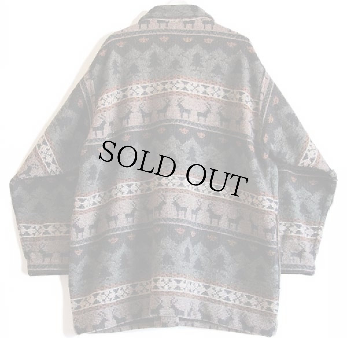 画像2: USA製 P.L.Greene's ネイティブ柄 コンチョボタン ウール ブランケットコート XL (2)