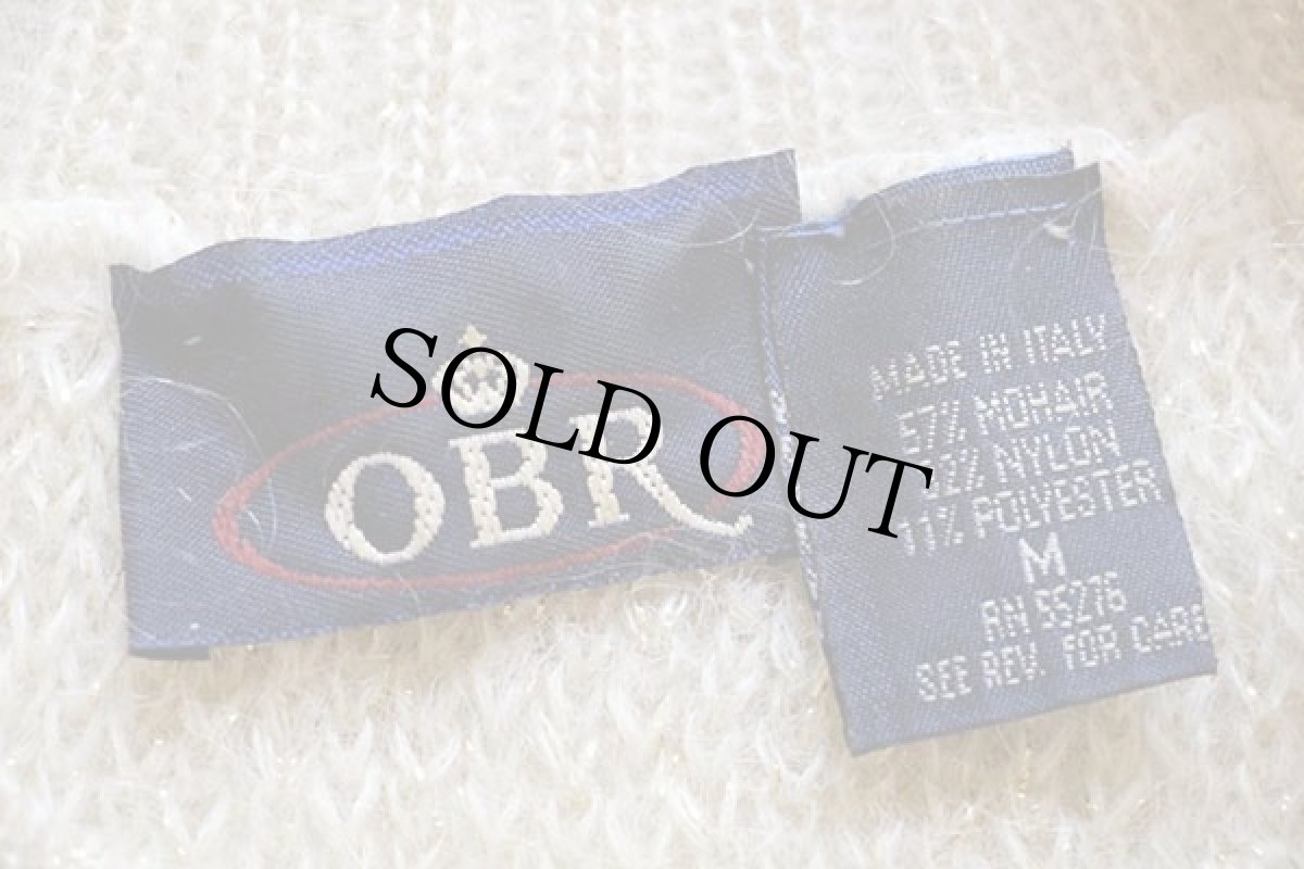 画像4: 80s イタリア製 OBR モックネック ゴールドラメ モヘヤ ニット セーター ナチュラル M (4)