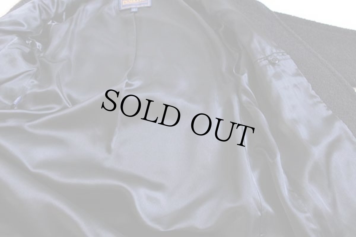 画像7: ペルー製 PENDLETONペンドルトン ロング ウール×スリ アルパカ パイル コート 黒 6 (7)