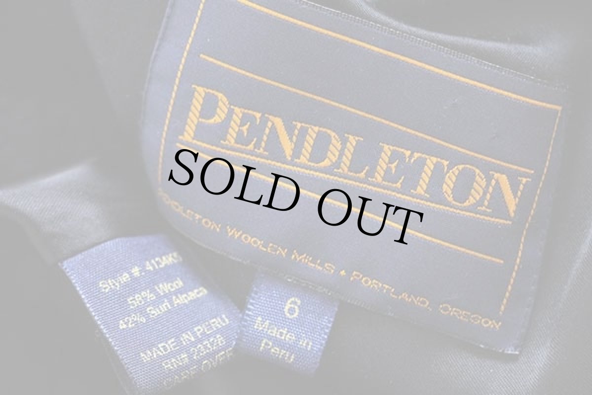 画像5: ペルー製 PENDLETONペンドルトン ロング ウール×スリ アルパカ パイル コート 黒 6 (5)