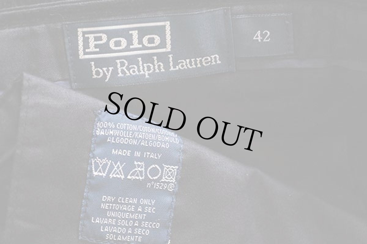 画像6: デッドストック★イタリア製 ポロ ラルフローレン コットン 太畝 コーデュロイパンツ 黒 w42★スラックス (6)