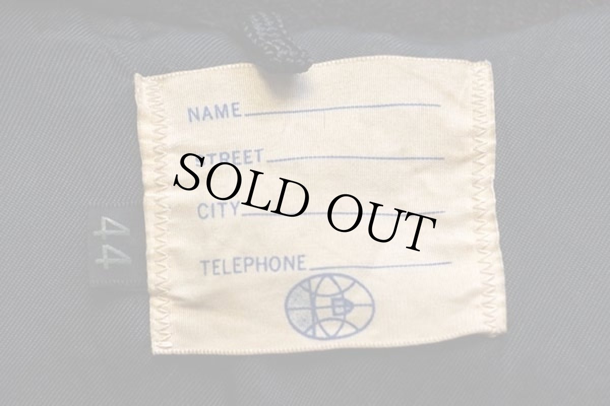 画像4: 60s DeLONGデロング メルトン ウール 袖革スタジャン バーガンディ×アイボリー 44 (4)