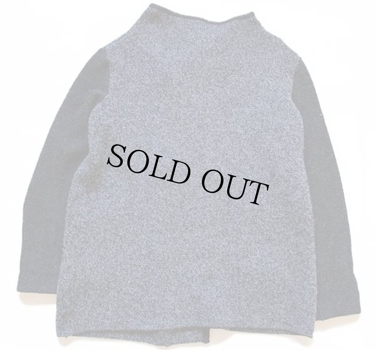 画像2: エストニア製 BALTIC INSPIRATIONS モックネック ツートン 切り替え ウールニット コート 杢グレー×チャコールグレー L (2)