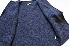 画像5: エストニア製 BALTIC INSPIRATIONS モックネック ツートン 切り替え ウールニット コート 杢グレー×チャコールグレー L (5)