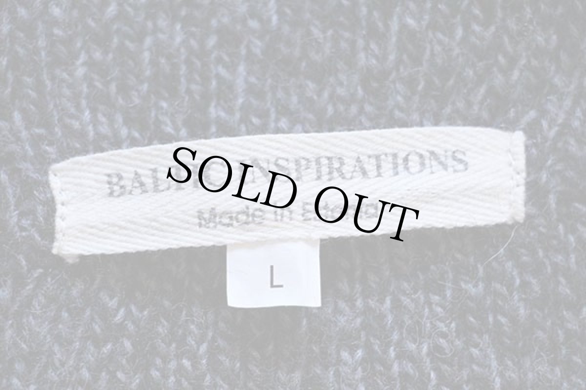 画像4: エストニア製 BALTIC INSPIRATIONS モックネック ツートン 切り替え ウールニット コート 杢グレー×チャコールグレー L (4)