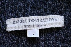 画像4: エストニア製 BALTIC INSPIRATIONS モックネック ツートン 切り替え ウールニット コート 杢グレー×チャコールグレー L (4)