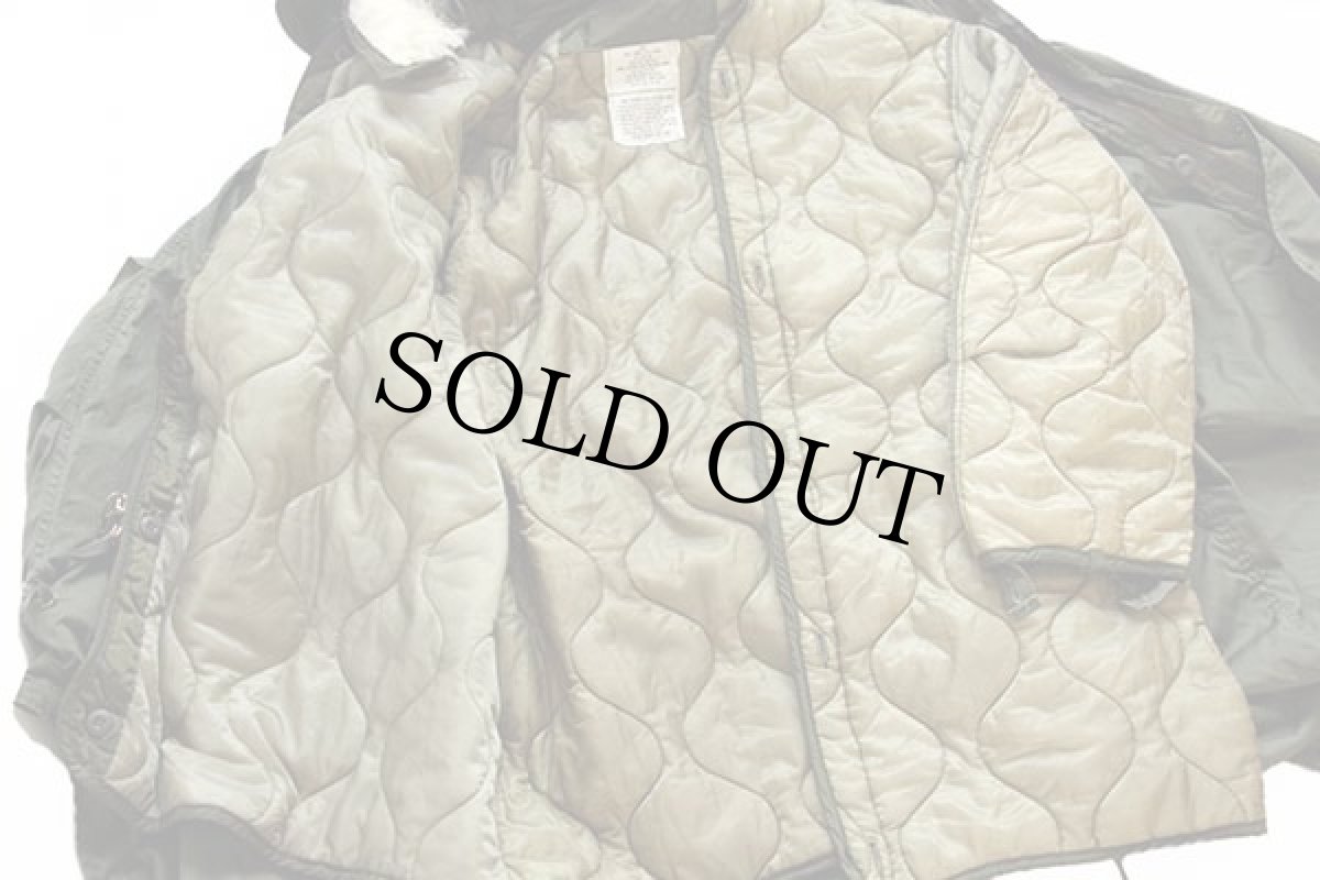 画像4: 80s 米軍 U.S.ARMY キルティングライナー&フード付き M-65 パーカー L★モッズコート フルセット (4)