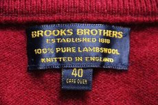 画像4: 90s 英国製 BROOKS BROTHERSブルックスブラザーズ Vネック サドルショルダー ラムウールニット セーター バーガンディ 40 (4)