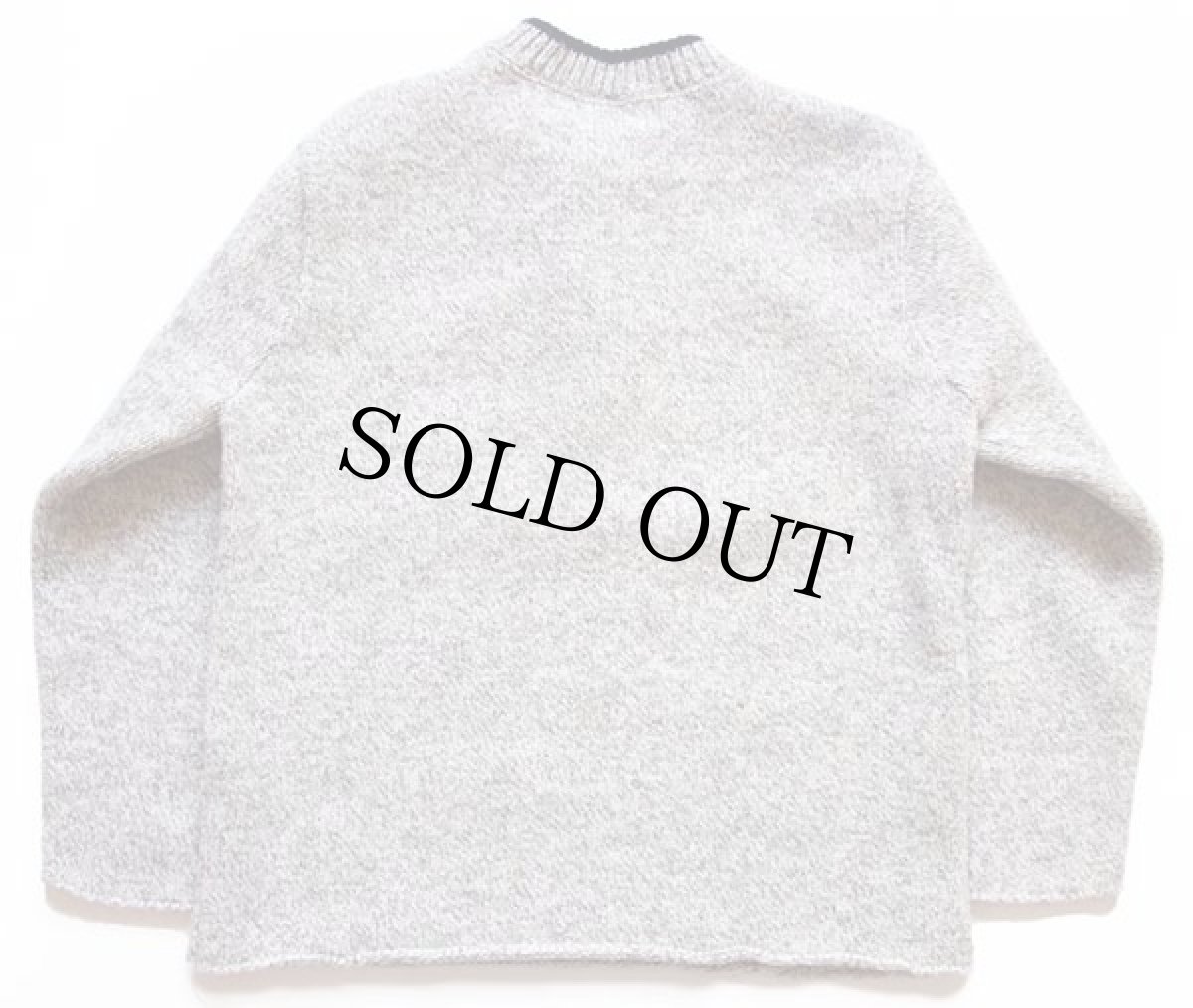 画像2: 00s USA製 ORVISオービス ヘンリーネック ウールニット セーター ナチュラル M (2)