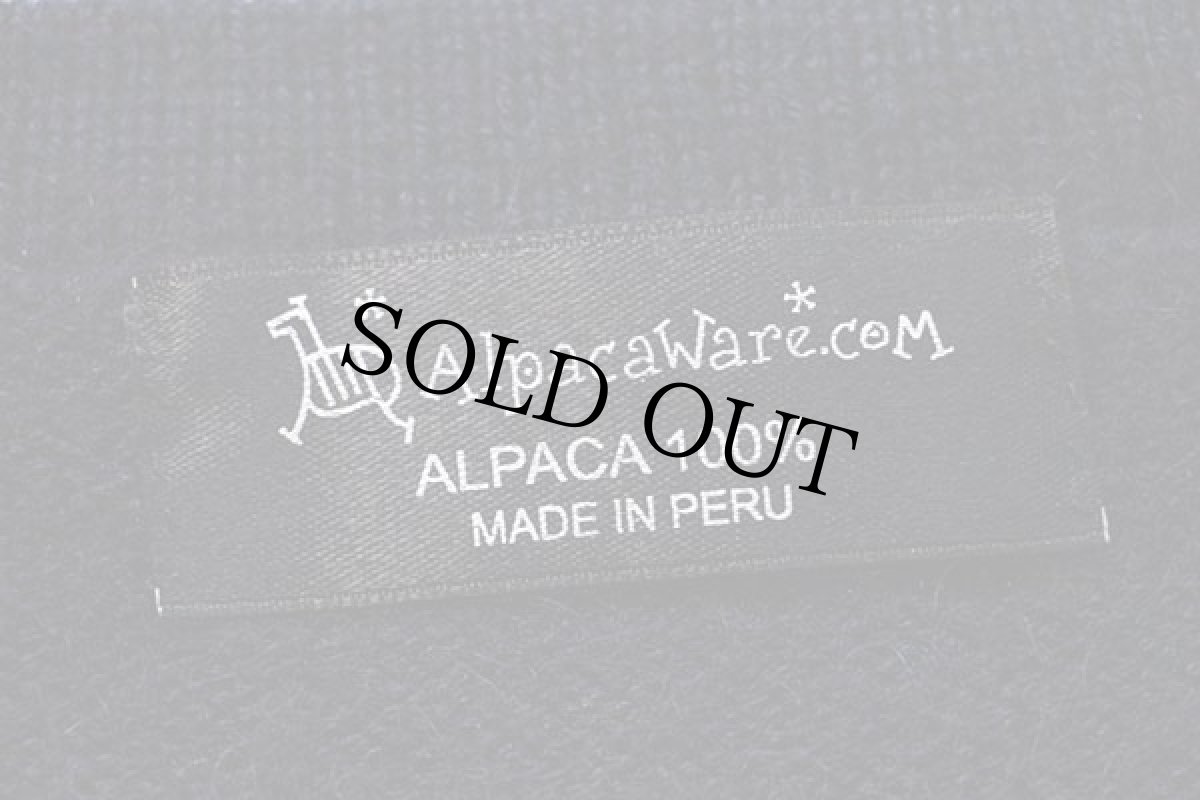 画像4: ペルー製 Alpaca Ware .COM Vネック アルパカ ニット セーター 紺 (4)