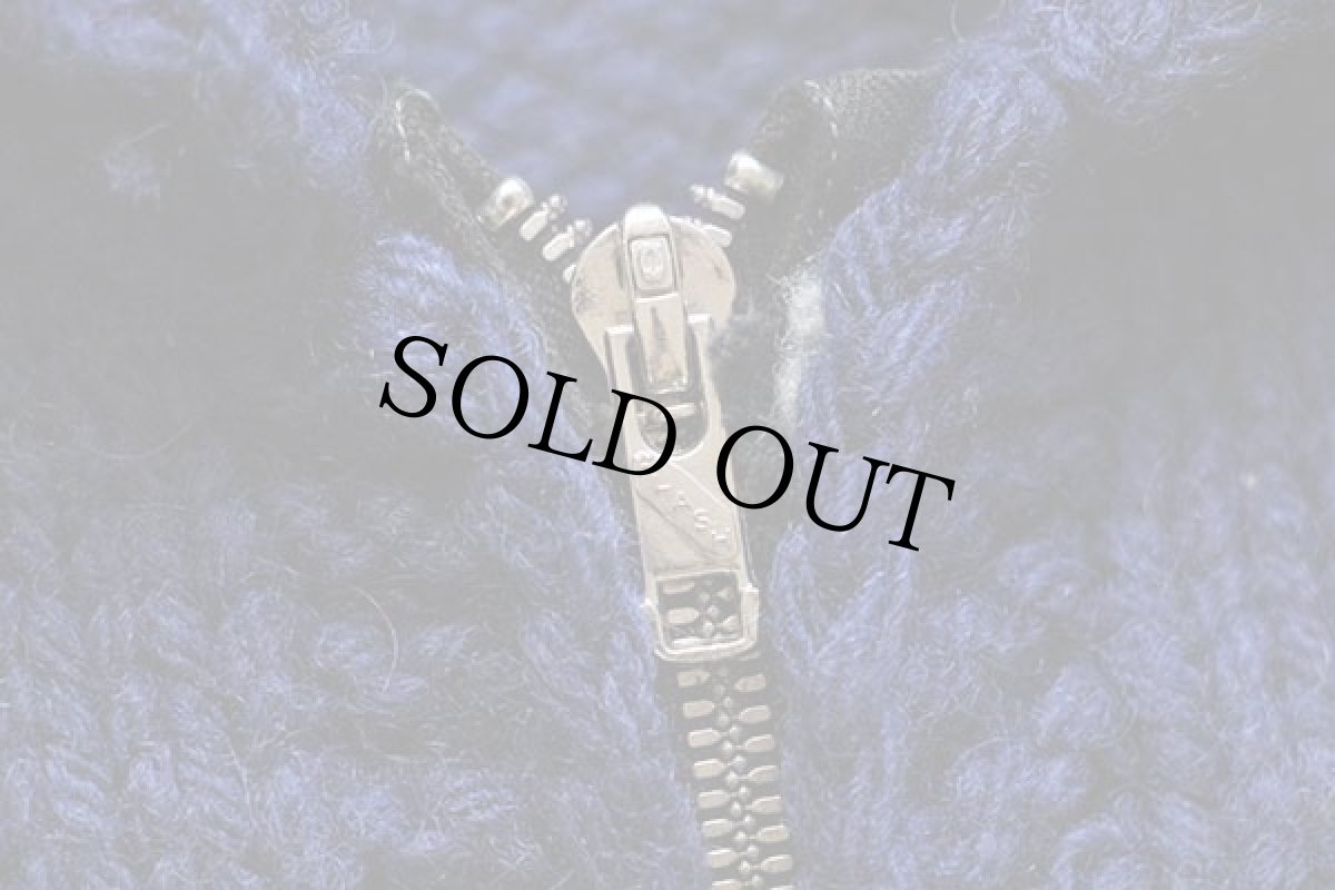 画像5: 60s UNKNOWN 魚柄 ウール カウチンセーター 青紺 (5)