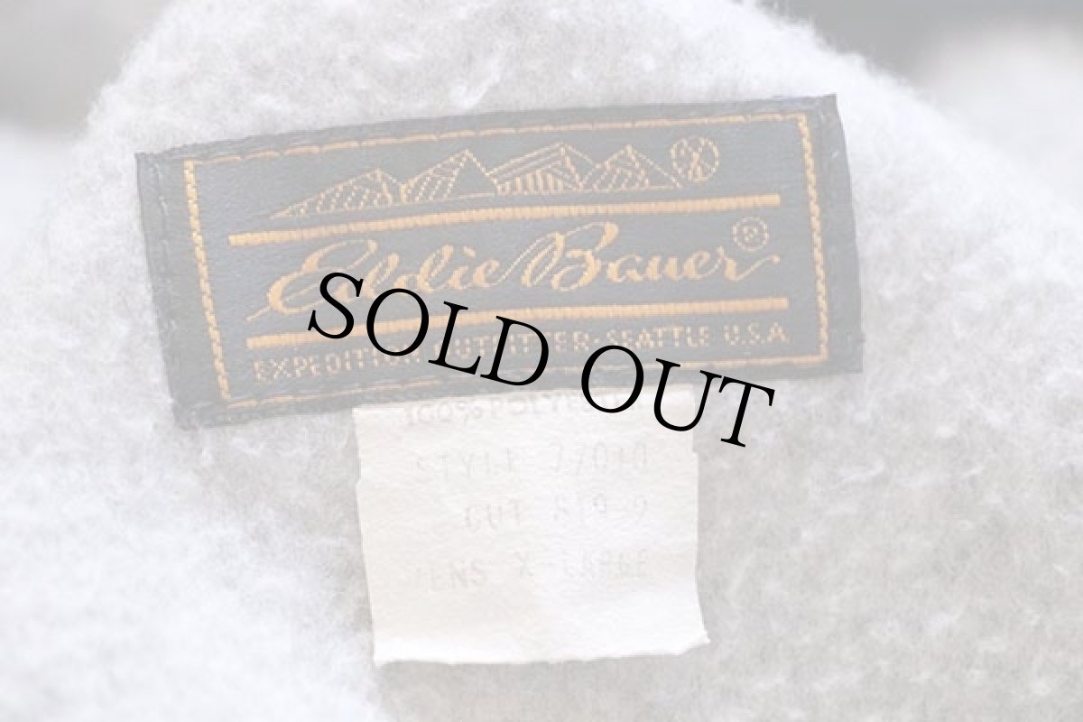 画像4: 80s EddieBauerエディーバウアー ハーフジップ プルオーバー フリースパーカー ライトグレー×紺 XL (4)