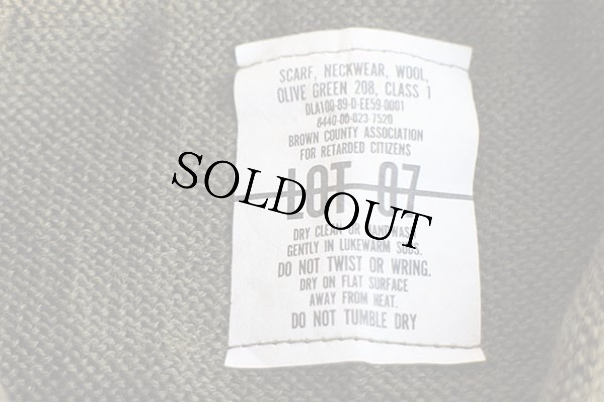 画像3: 80s 米軍 U.S.ARMY ネックウェア ウールニット マフラー オリーブグリーン★B (3)