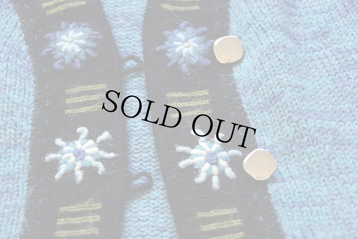 画像5: Icelandic Design チロリアン 刺繍 アルパカ×ウール×モヘヤ ニット カーディガン (5)