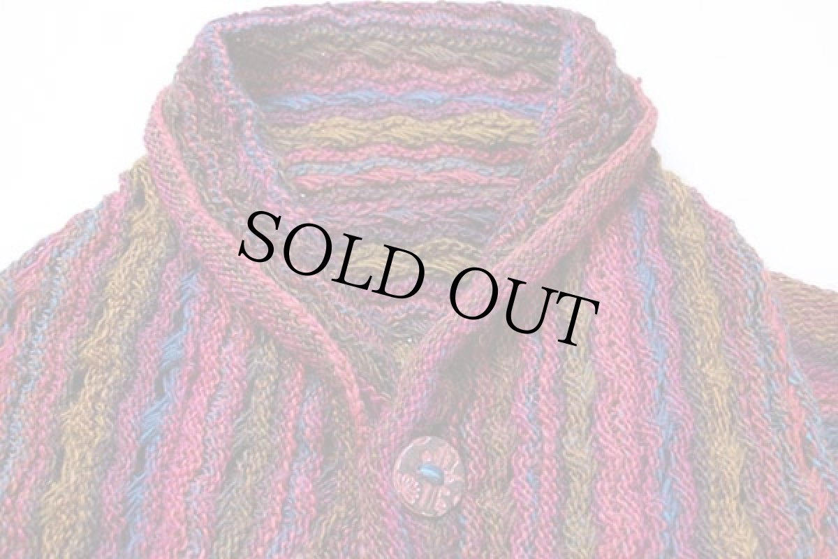 画像3: ショールカラー カギ編み ハンドニット カーディガン (3)