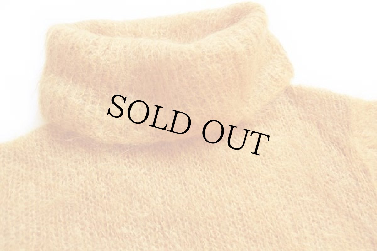 画像3: 60s フランス製 TRICOTS Lil pour l'autre PARIS オフタートルネック モヘヤ ニット セーター マスタード (3)