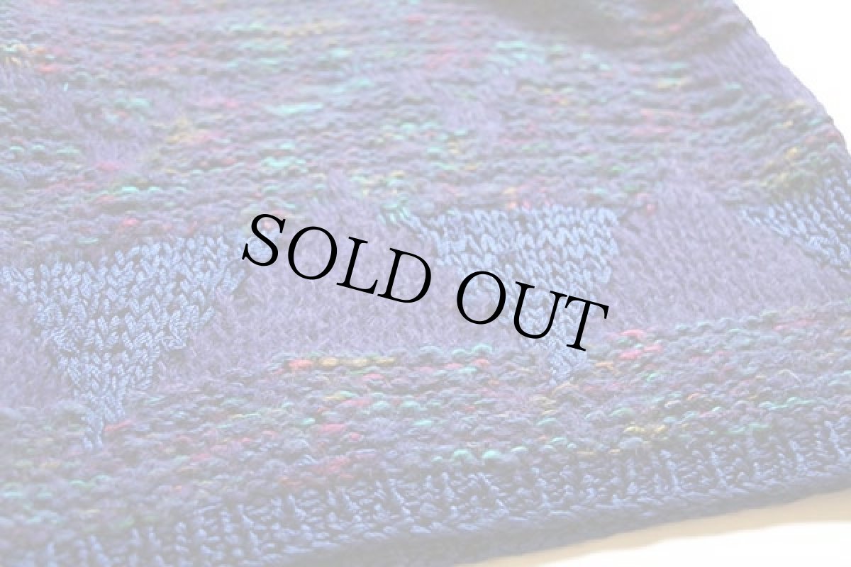 画像5: 90s lauren hansen 編み柄 モヘヤ ハンドニット セーター 紫 (5)