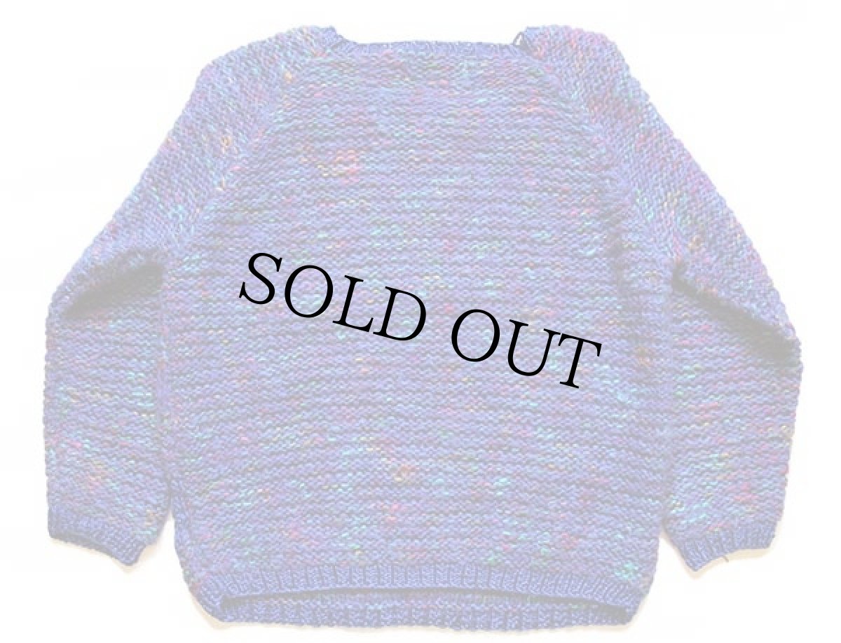 画像2: 90s lauren hansen 編み柄 モヘヤ ハンドニット セーター 紫 (2)