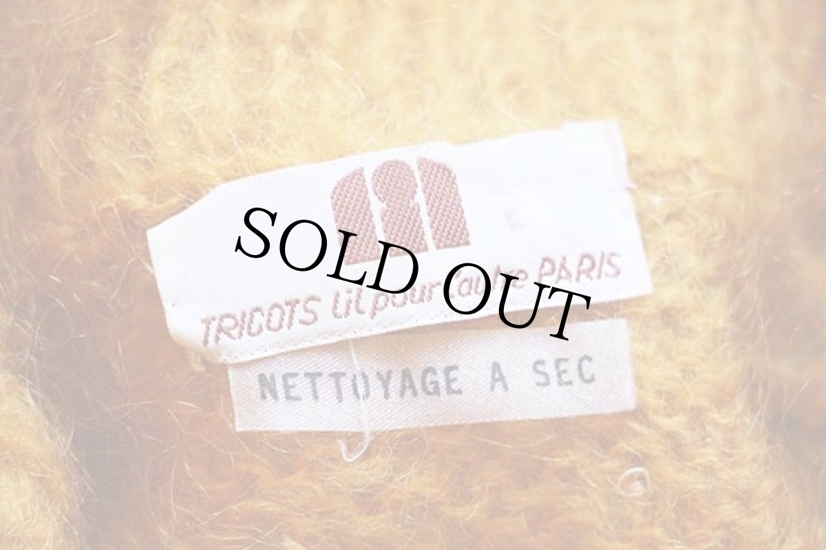 画像5: 60s フランス製 TRICOTS Lil pour l'autre PARIS オフタートルネック モヘヤ ニット セーター マスタード (5)