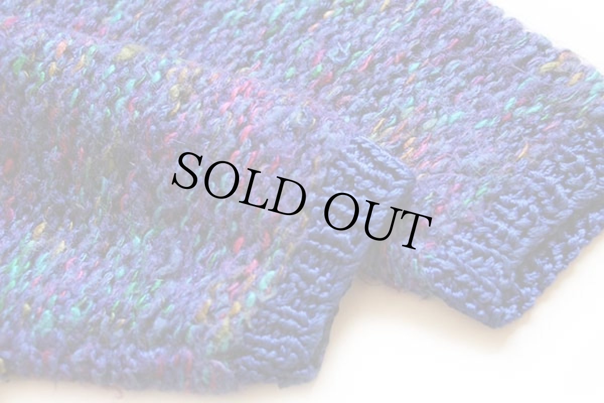 画像6: 90s lauren hansen 編み柄 モヘヤ ハンドニット セーター 紫 (6)