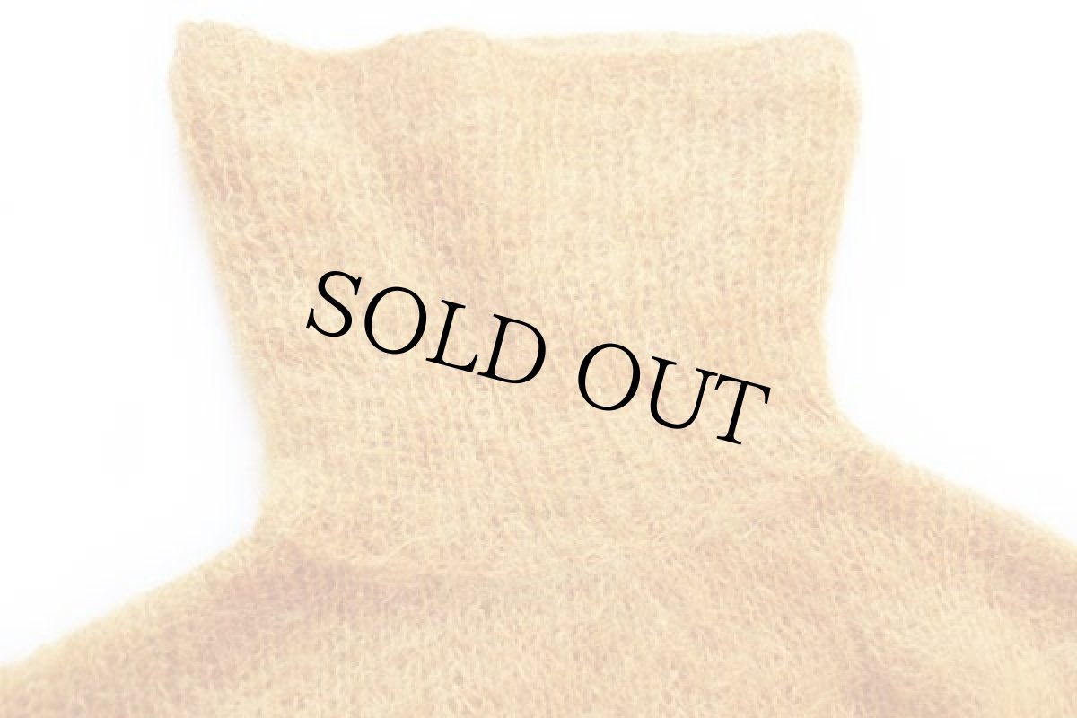 画像4: 60s フランス製 TRICOTS Lil pour l'autre PARIS オフタートルネック モヘヤ ニット セーター マスタード (4)