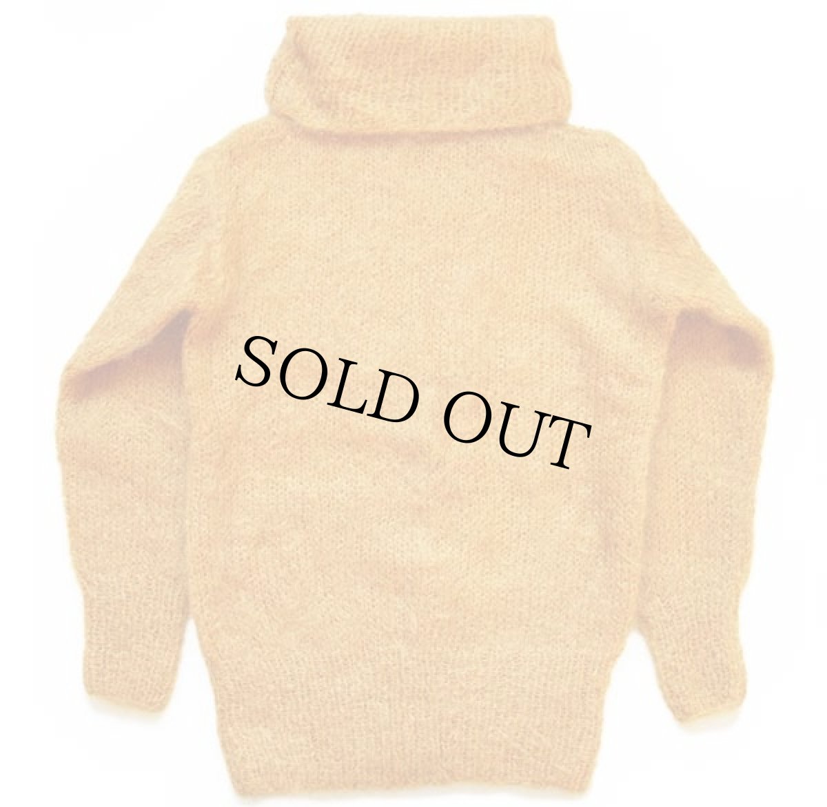 画像2: 60s フランス製 TRICOTS Lil pour l'autre PARIS オフタートルネック モヘヤ ニット セーター マスタード (2)