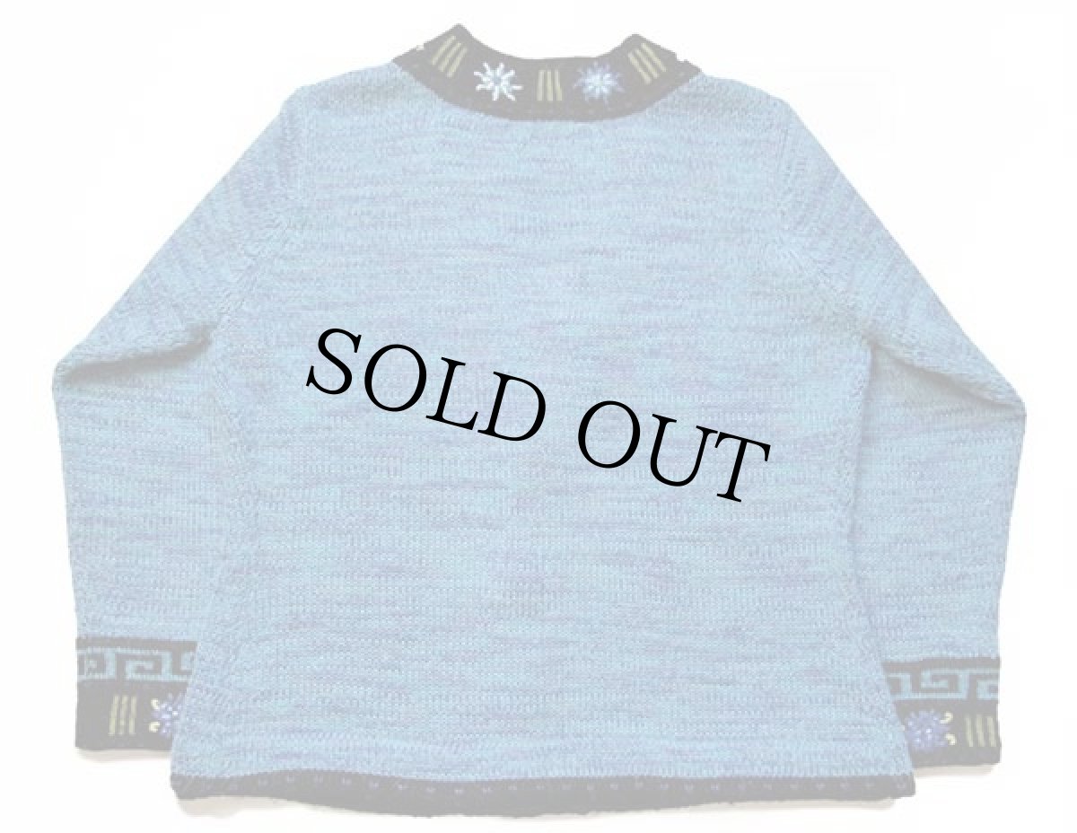 画像2: Icelandic Design チロリアン 刺繍 アルパカ×ウール×モヘヤ ニット カーディガン (2)