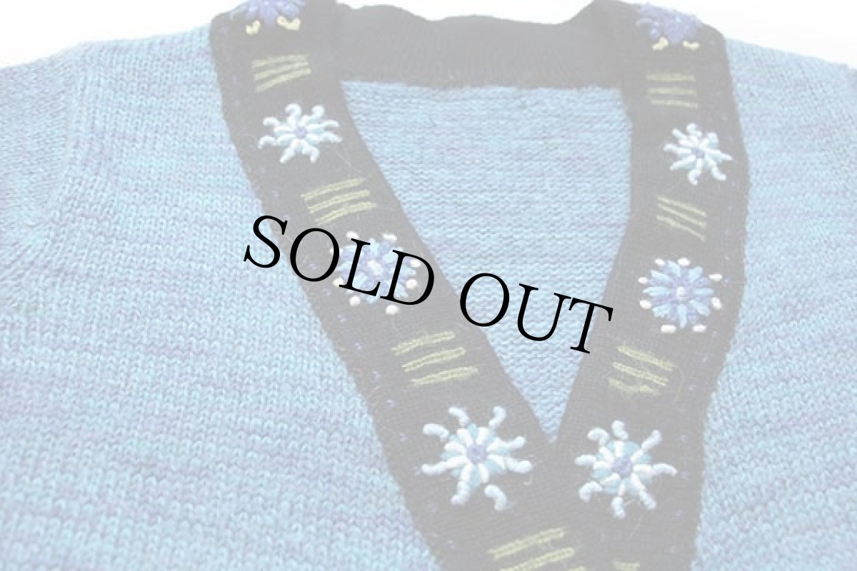 画像3: Icelandic Design チロリアン 刺繍 アルパカ×ウール×モヘヤ ニット カーディガン (3)