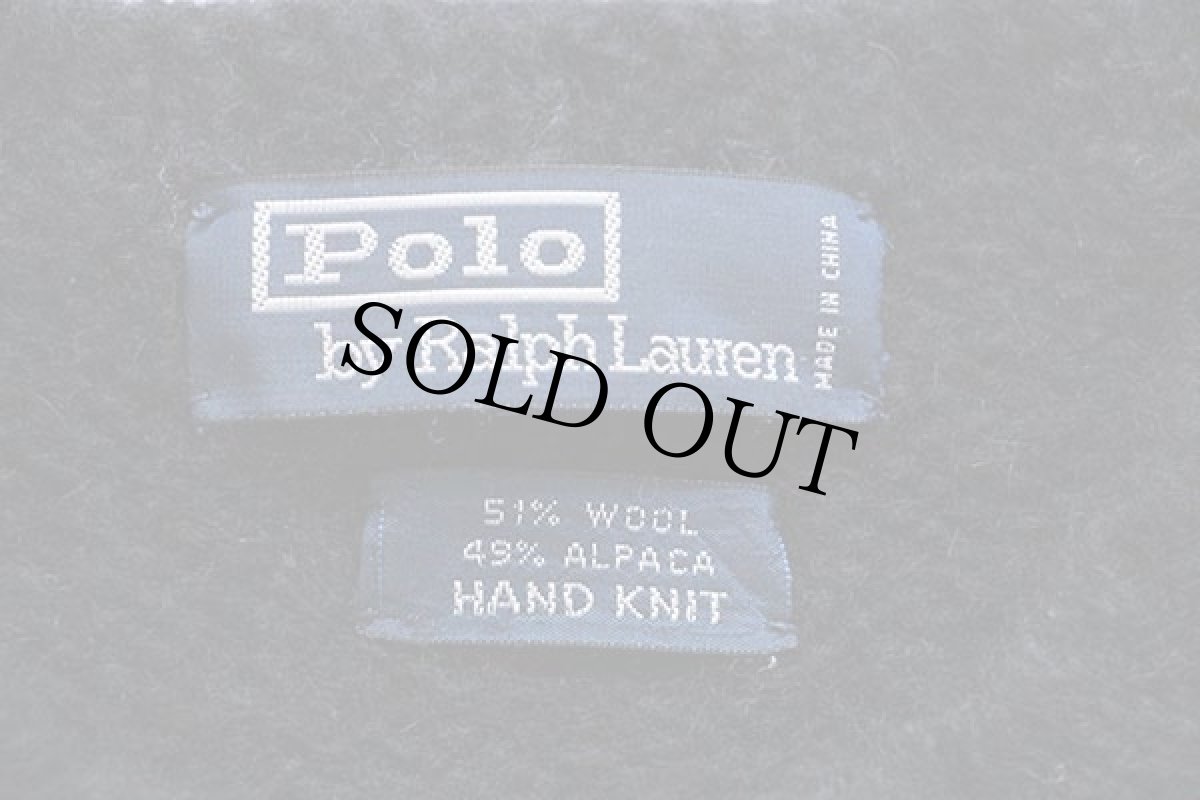 画像3: 90s ポロ ラルフローレン アーガイル柄 ウール×アルパカ ハンドニット セーター 黒 (3)