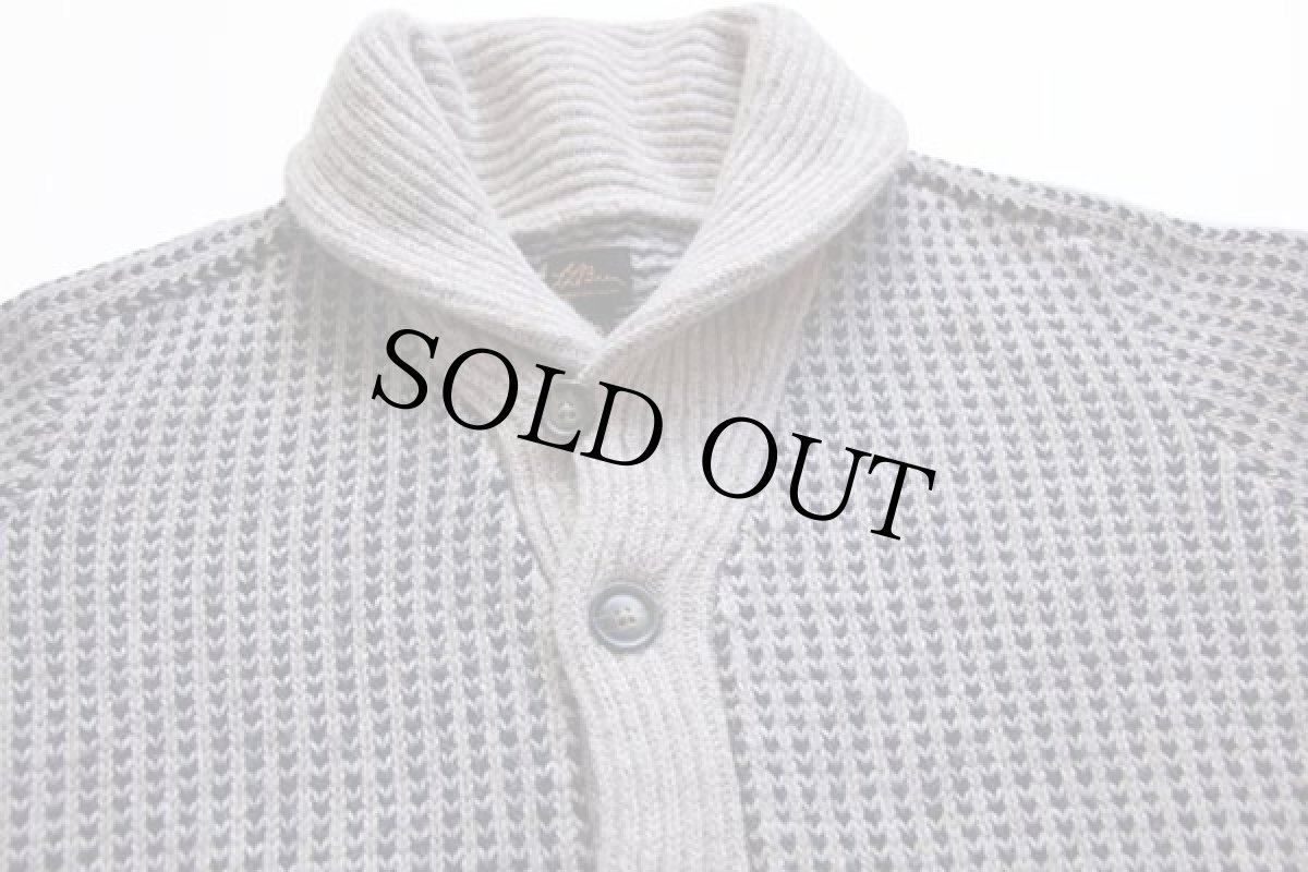 画像3: L.L.Bean ショールカラー サドルショルダー ウールニット カーディガン L (3)