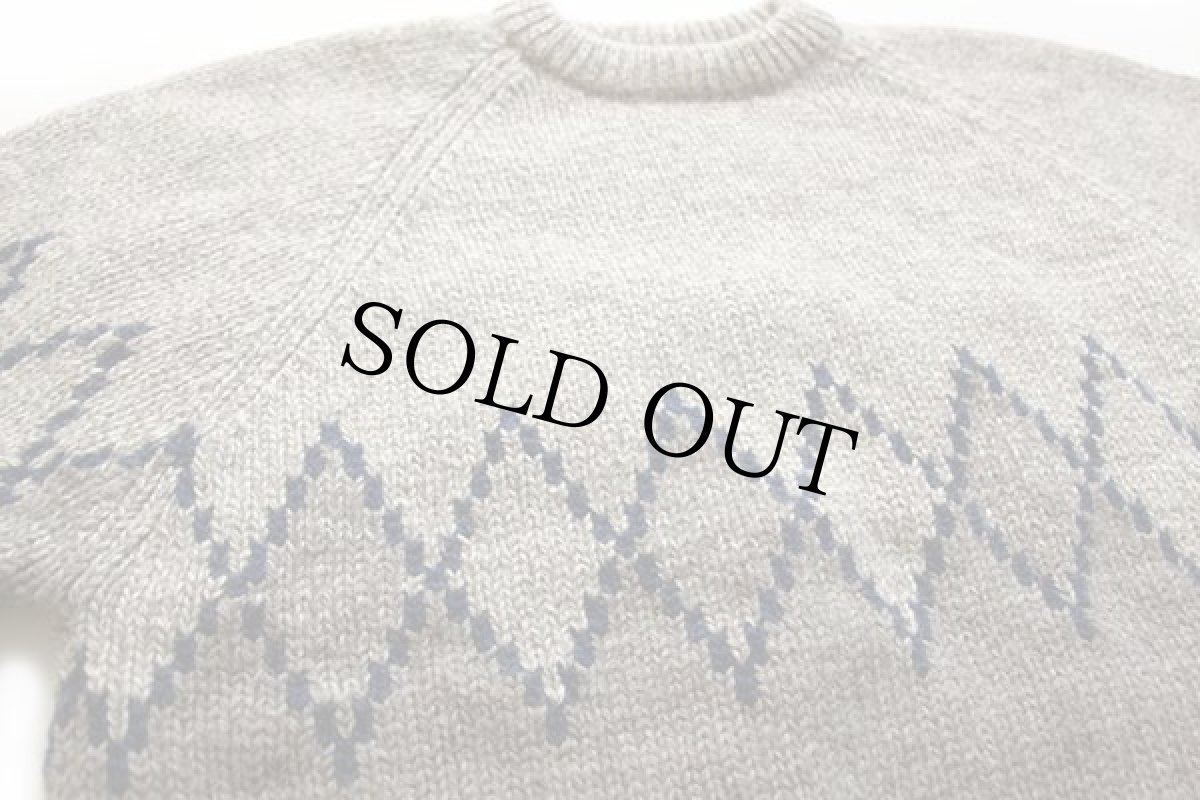 画像3: 80s GAPギャップ ダイヤ柄 切り替え ウールニット セーター L (3)