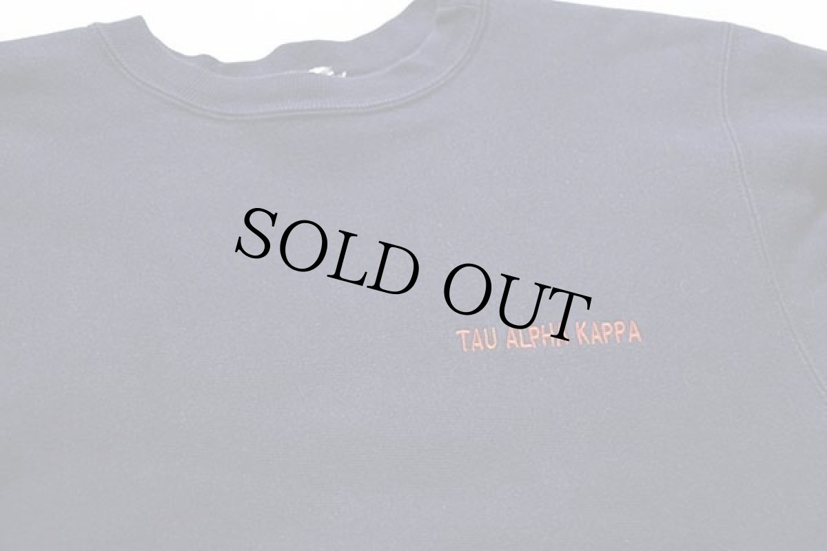 画像3: 90s USA製 Championチャンピオン TAU ALPHA KAPPA刺繍 リバースウィーブ スウェット 紺 L (3)