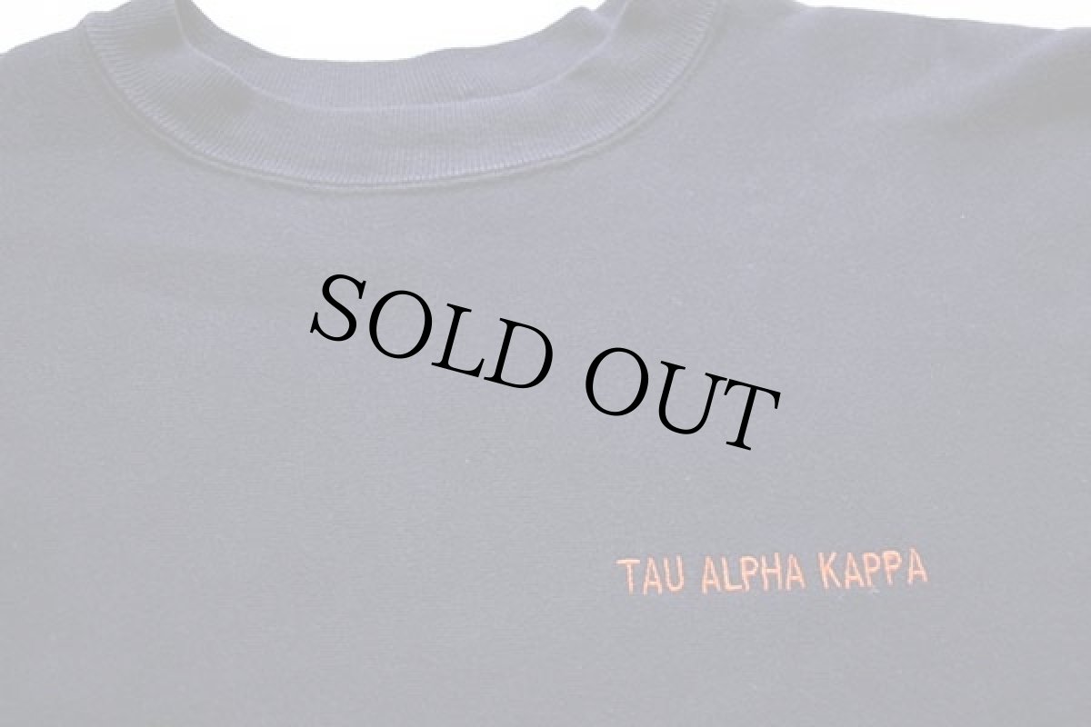 画像3: 90s USA製 Championチャンピオン TAU ALPHA KAPPA刺繍 リバースウィーブ スウェット 紺 L (3)