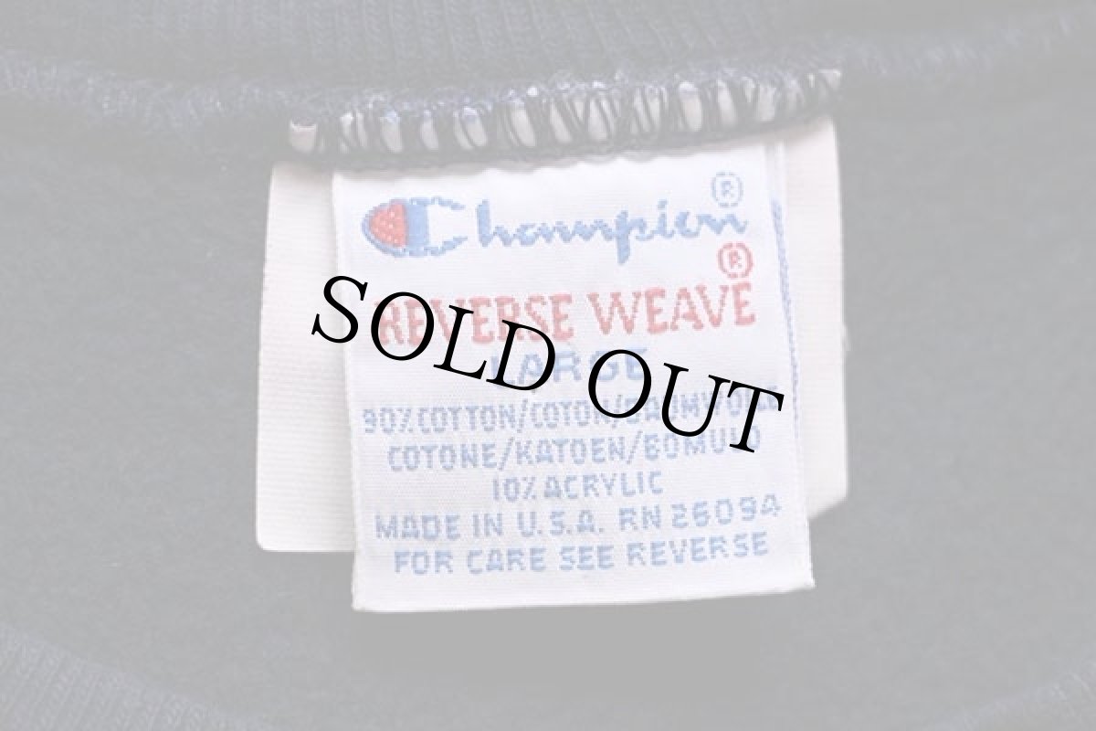 画像4: 90s USA製 Championチャンピオン TAU ALPHA KAPPA刺繍 リバースウィーブ スウェット 紺 L (4)