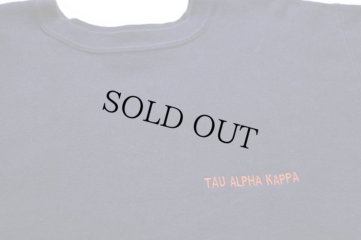 画像3: 90s USA製 Championチャンピオン TAU ALPHA KAPPA刺繍 リバースウィーブ スウェット 紺 XL (3)