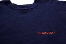 画像3: 90s USA製 Championチャンピオン TAU ALPHA KAPPA刺繍 リバースウィーブ スウェット 紺 XL (3)