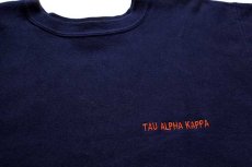 画像3: 90s USA製 Championチャンピオン TAU ALPHA KAPPA刺繍 リバースウィーブ スウェット 紺 XL (3)