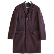 画像1: 未使用★J.CREW LUDLOW Thinsulate キルティングライナー ウール×カシミヤ チェスターコート マルーン 39R (1)